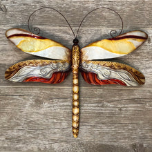 Load image into Gallery viewer, Dragonfly Wall Decor Pearl Tan And Brown