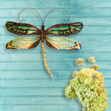Load image into Gallery viewer, Dragonfly Wall Decor Aqua And Gold