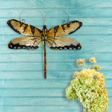 Load image into Gallery viewer, Dragonfly Wall Decor Gold And Blue