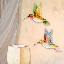 Load image into Gallery viewer, Hummingbird Wall Decor White Red And Blue