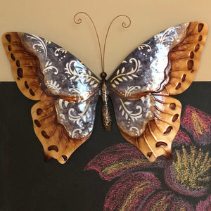 Butterfly Wall Decor Copper With Dark Accents