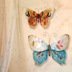 Butterfly Wall Decor Blue And Pearl