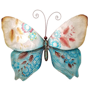 Butterfly Wall Decor Blue And Pearl