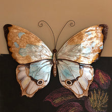 Load image into Gallery viewer, Butterfly Wall Decor Copper With Aqua
