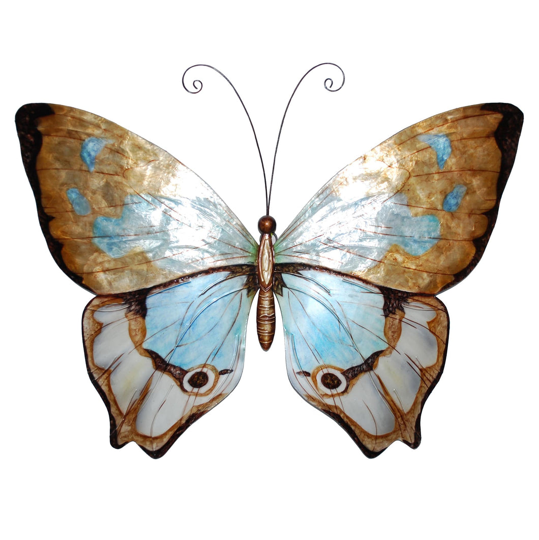 Butterfly Wall Decor Copper With Aqua