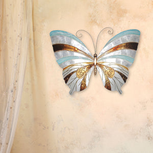 Butterfly Wall Decor Blue Pearl And Copper