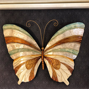 Butterfly Wall Decor Blue Pearl And Copper