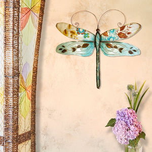 Dragonfly Wall Decor Blue And Pearl