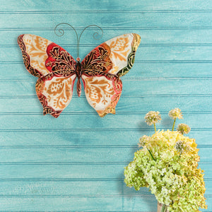 Butterfly Wall Decor Pearl And Red