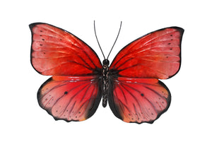 Butterfly Wall Decor Solid Red And Black Edge