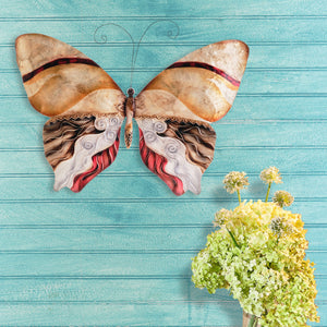 Butterfly Wall Decor Pearl Tan And Brown